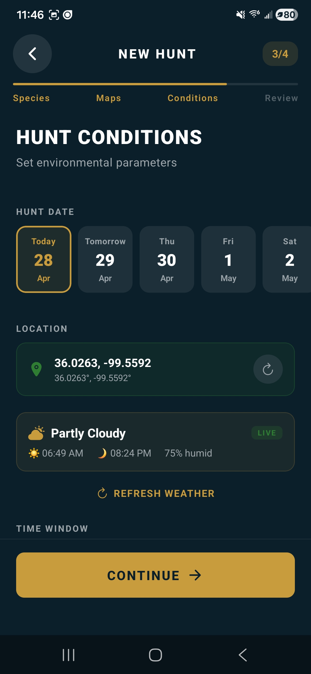 Raven Scout hunt details location and region screen