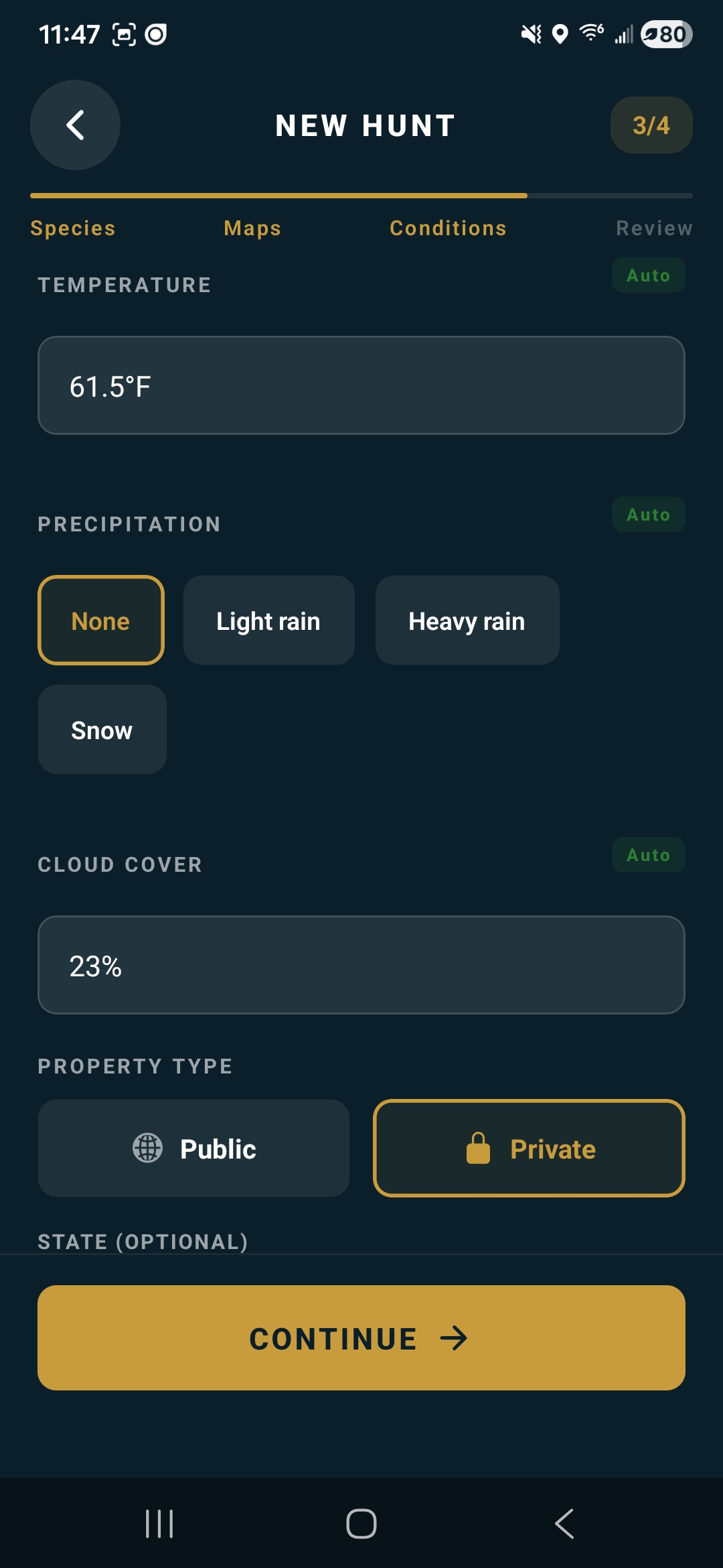 Raven Scout hunt details weather and wind screen